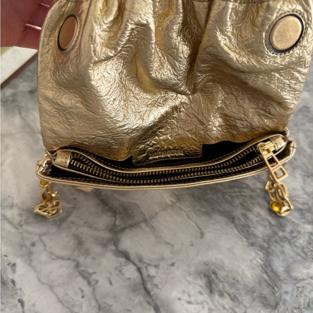 Zadig & Voltaire Gold Textured Clutch with Chain - Picture 4 of 8
